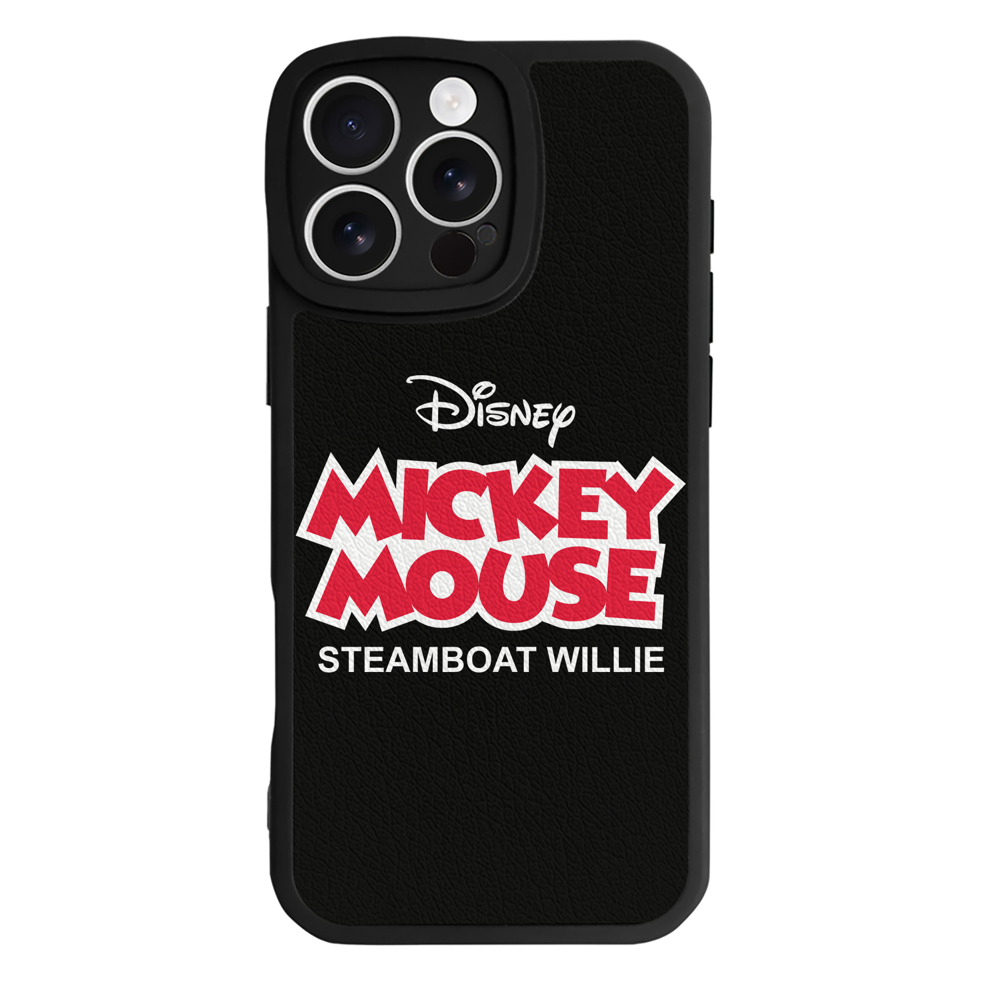 （画像用） ミッキーマウス Mickey Mouse 【iPhone 16シリーズ対応】シリコンスマホケース（レザー調） 材質：シリコン